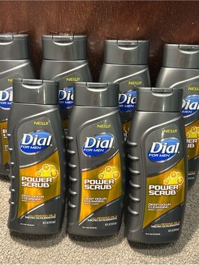 X7 Dial For Men Power Scrub Deep Down Body Wash Orange Oil Micro Scrubbers 16oz